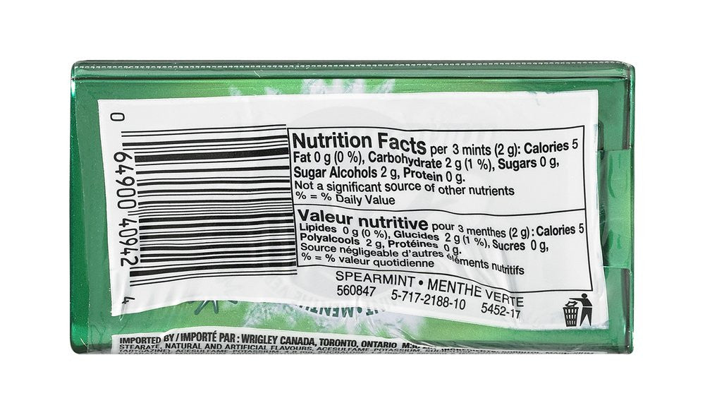 Excel Sugar Free Spearmint Mints, 34g Tin, 8 Count {Imported from