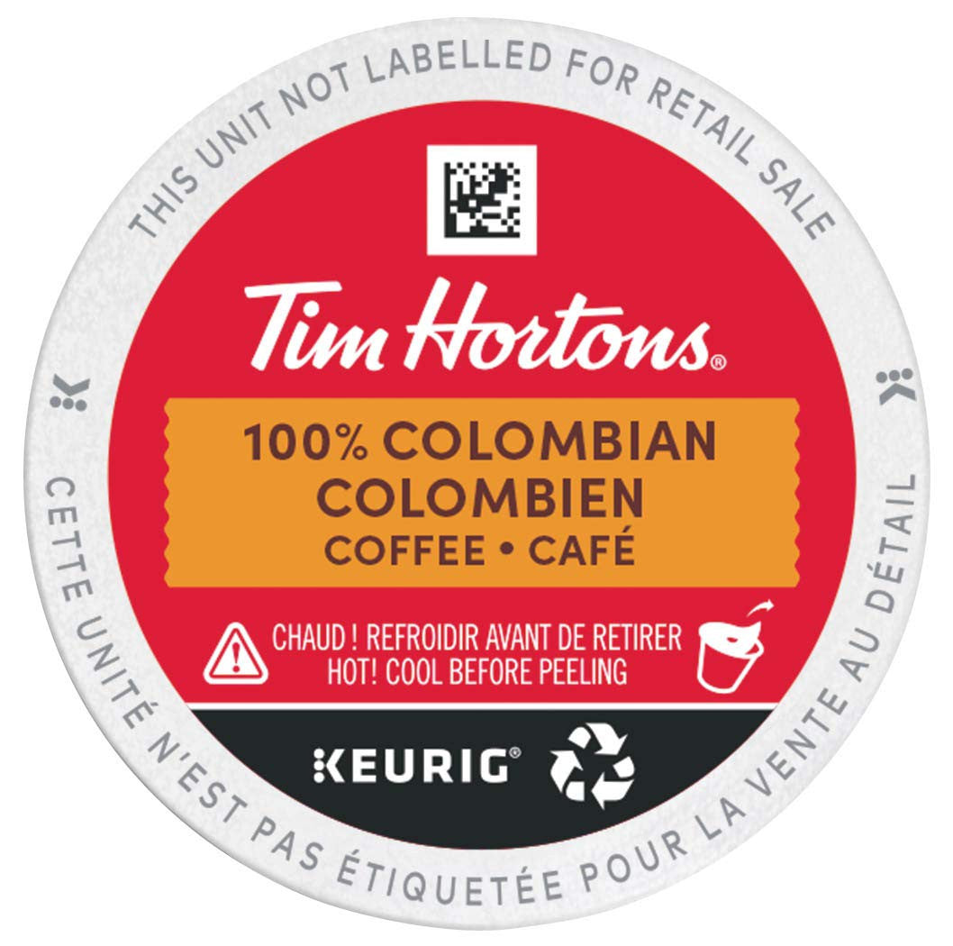Tim Hortons Colombian Coffee, Single Serve Keurig K-Cup Pods, Dark Medium Roast, 30 Count {Imported from Canada}