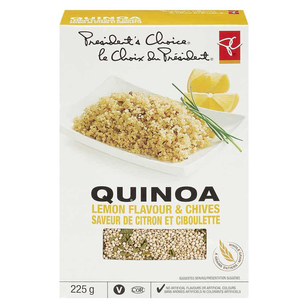 PC Lemon Flavour & Chives Quinoa, 225g/7.9oz., {Imported from Canada}