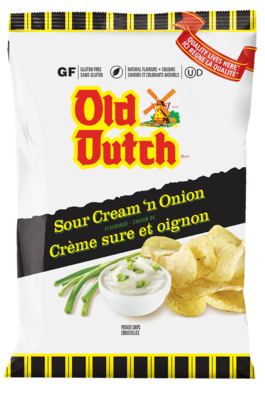 Old Dutch Sour Cream 'n Onion Potato Chips, 40g/1.4 oz., {Imported from Canada}