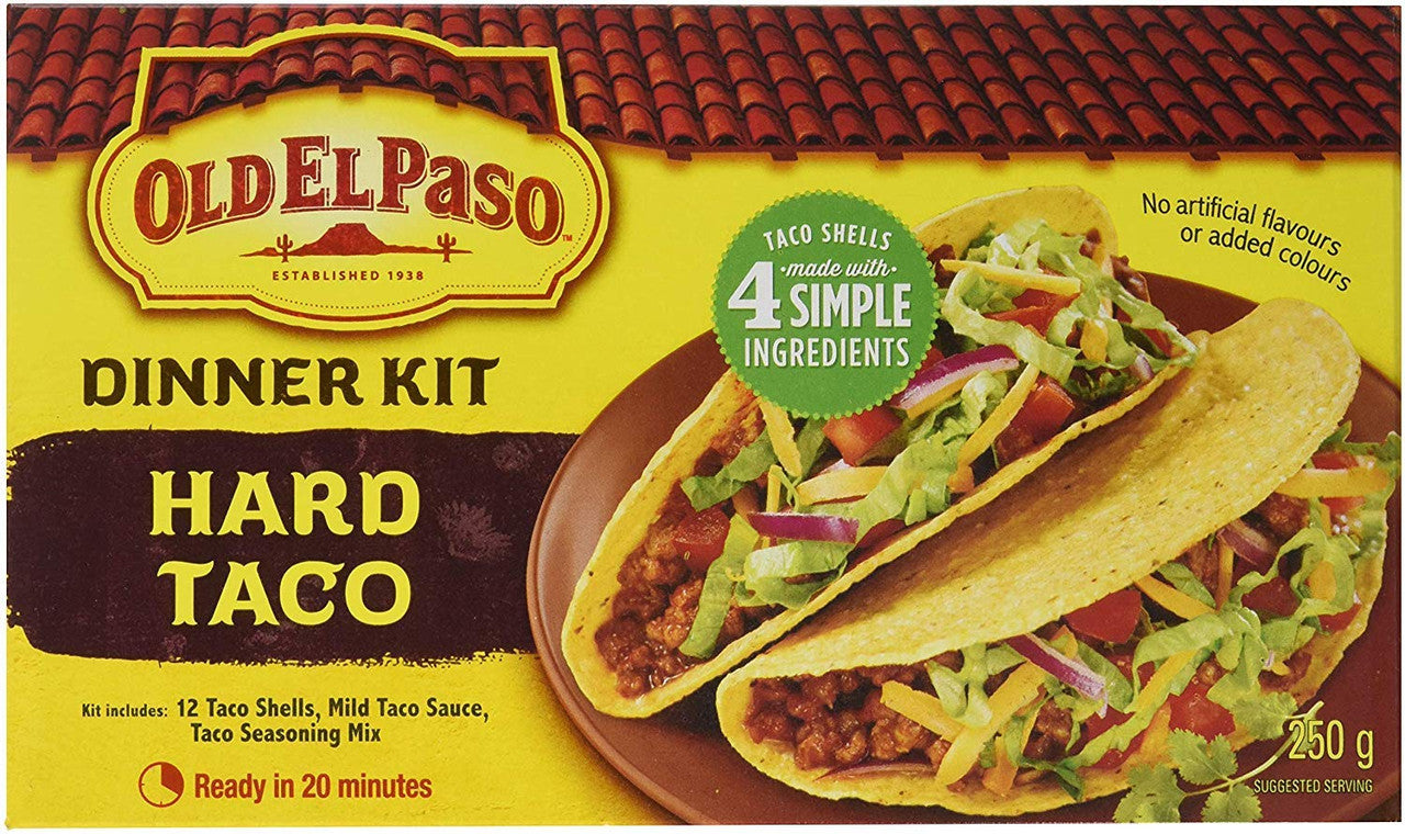 Old El Paso Hard Taco Dinner Kit, (12 shells), 250g/8.8 oz., {Imported from Canada}