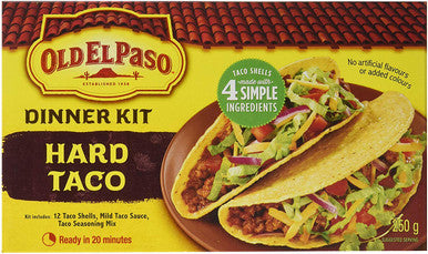 Old El Paso Hard Taco Dinner Kit, (12 shells), 250g/8.8 oz., {Imported from Canada}