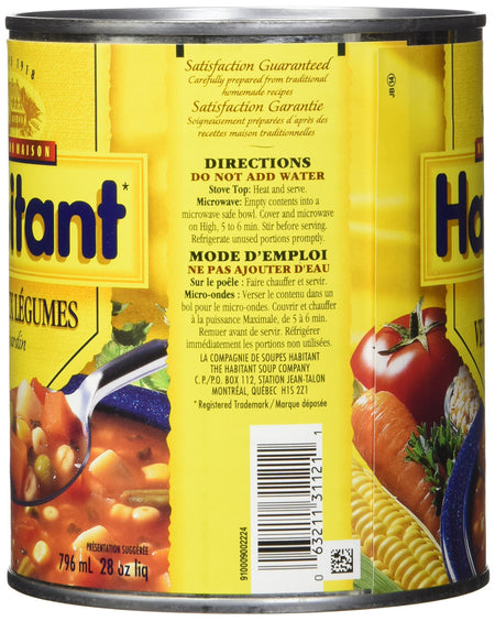 Habitant Garden Style Vegetable Soup - 796ml {Imported from Canada}