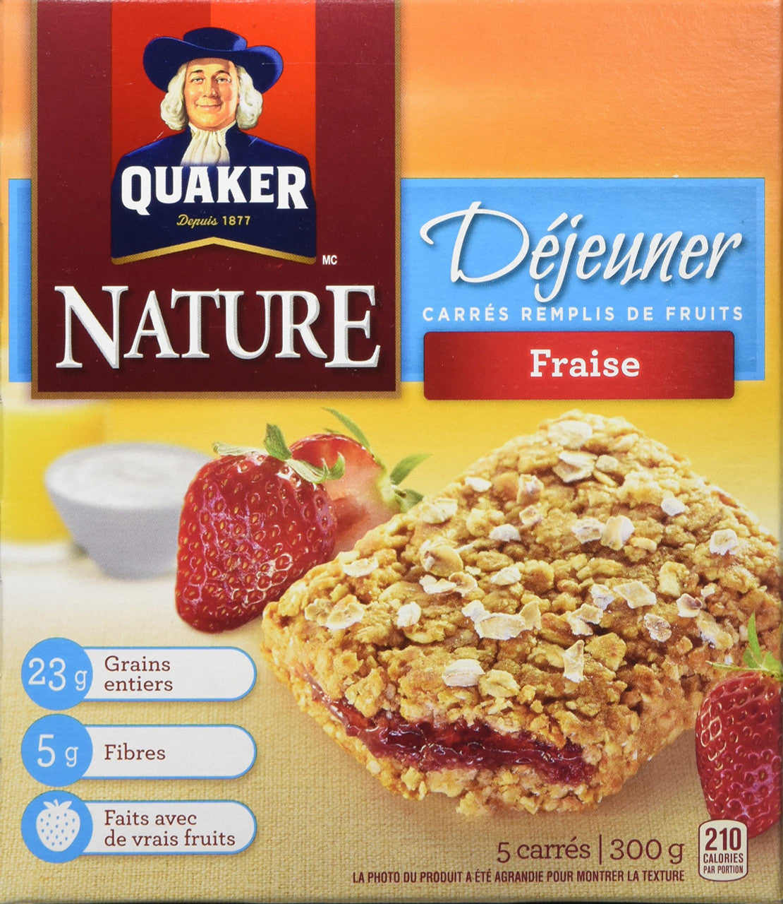 Quaker Harvest Breakfast Strawberry Fruit Filled Squares 300g/10.6oz (Imported from Canada)