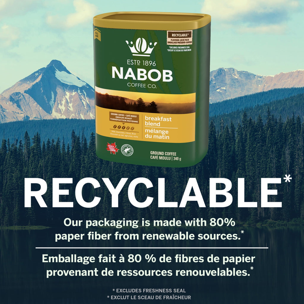 NABOB Breakfast Blend Medium Ground Coffee, 340g/11.9 oz