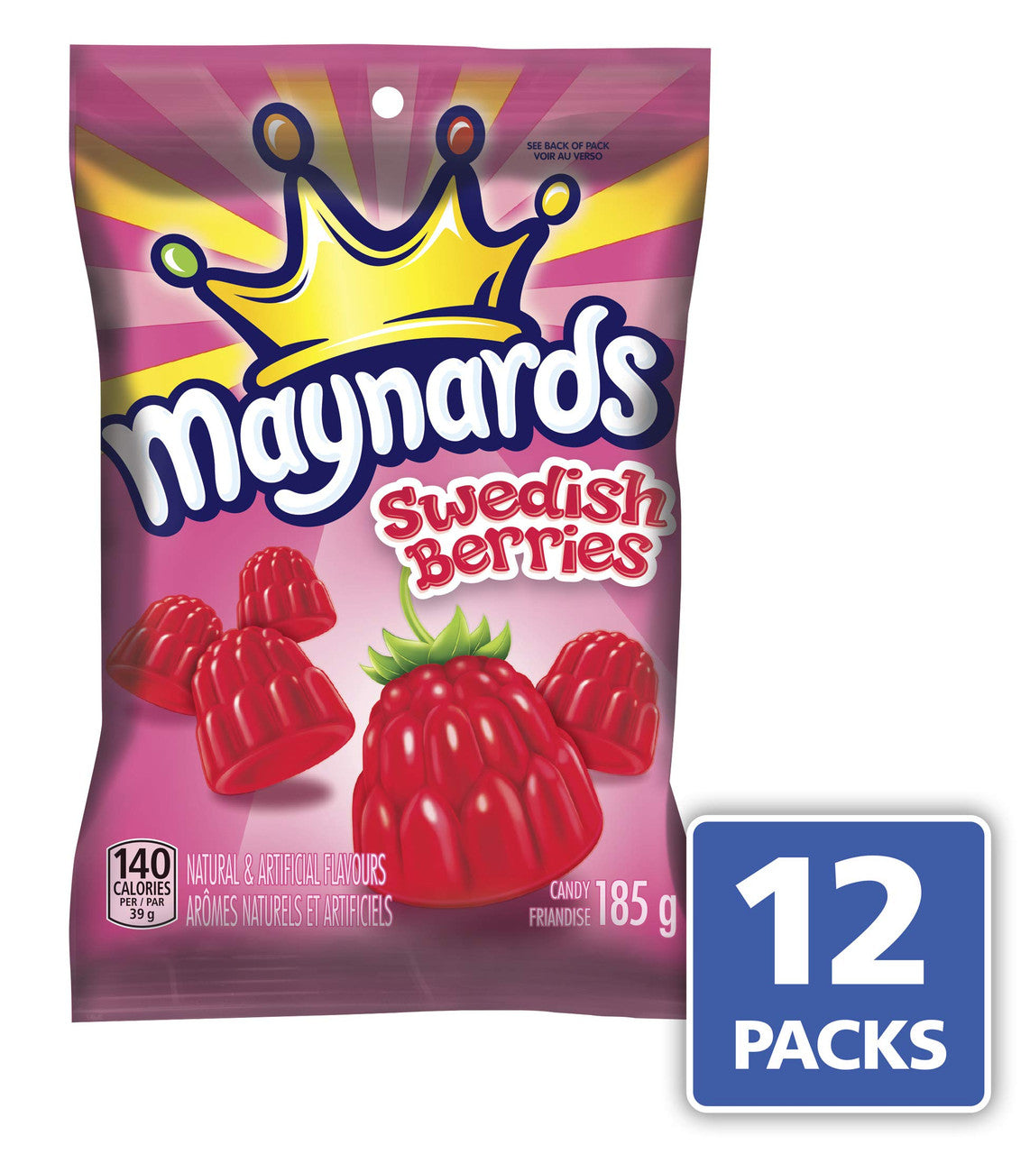 Maynards Swedish Berries Gummy Candy, 185g/6.5 oz., 12 Pack {Imported from Canada}