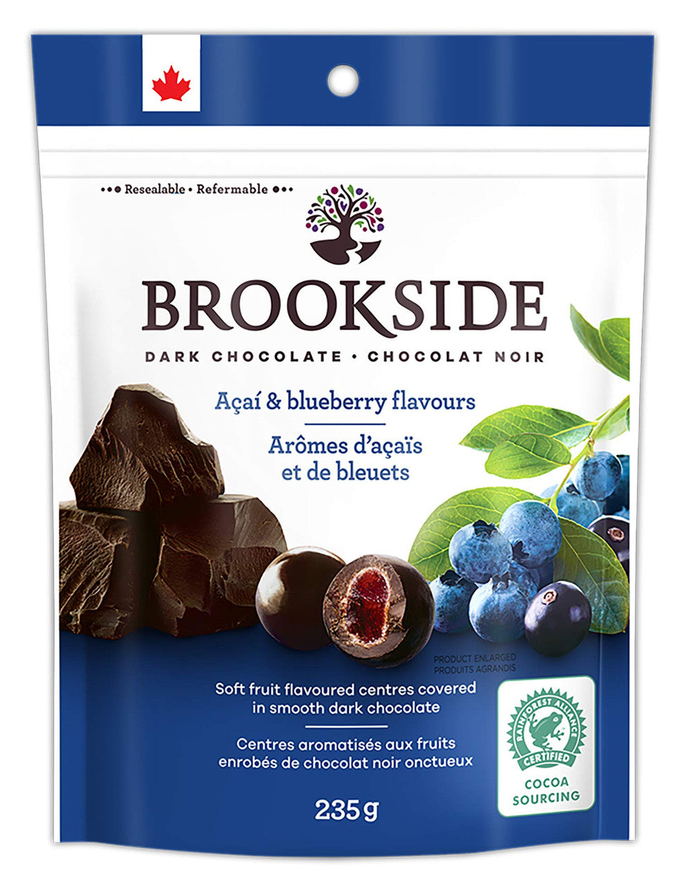 BROOKSIDE  Dark Chocolate, Acai Blueberry, 235g/8.3oz., {Imported from Canada}