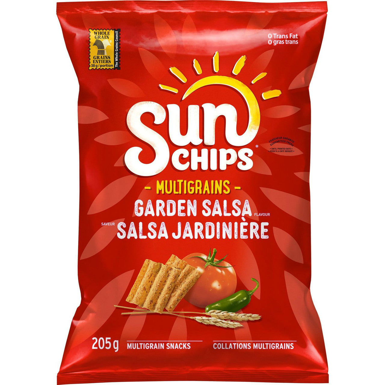 Frito Lay Multigrain Sun Chips, Garden Salsa, (205g/7.2 oz.) Bag {Imported from Canada}