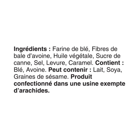 Boulangerie Grissol Melba Canape, Original, 150g, ingredients label in French.