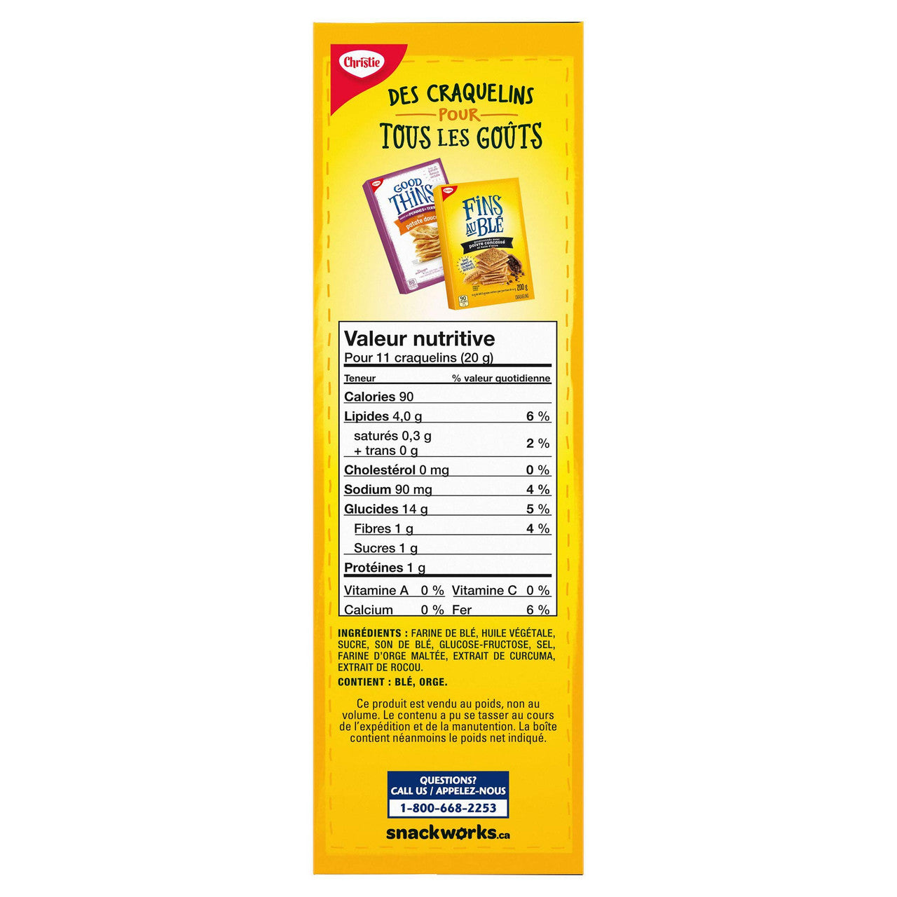 Chirstie Wheat Thins Crackers, Original, 200g/7.1oz., {Imported from Canada}