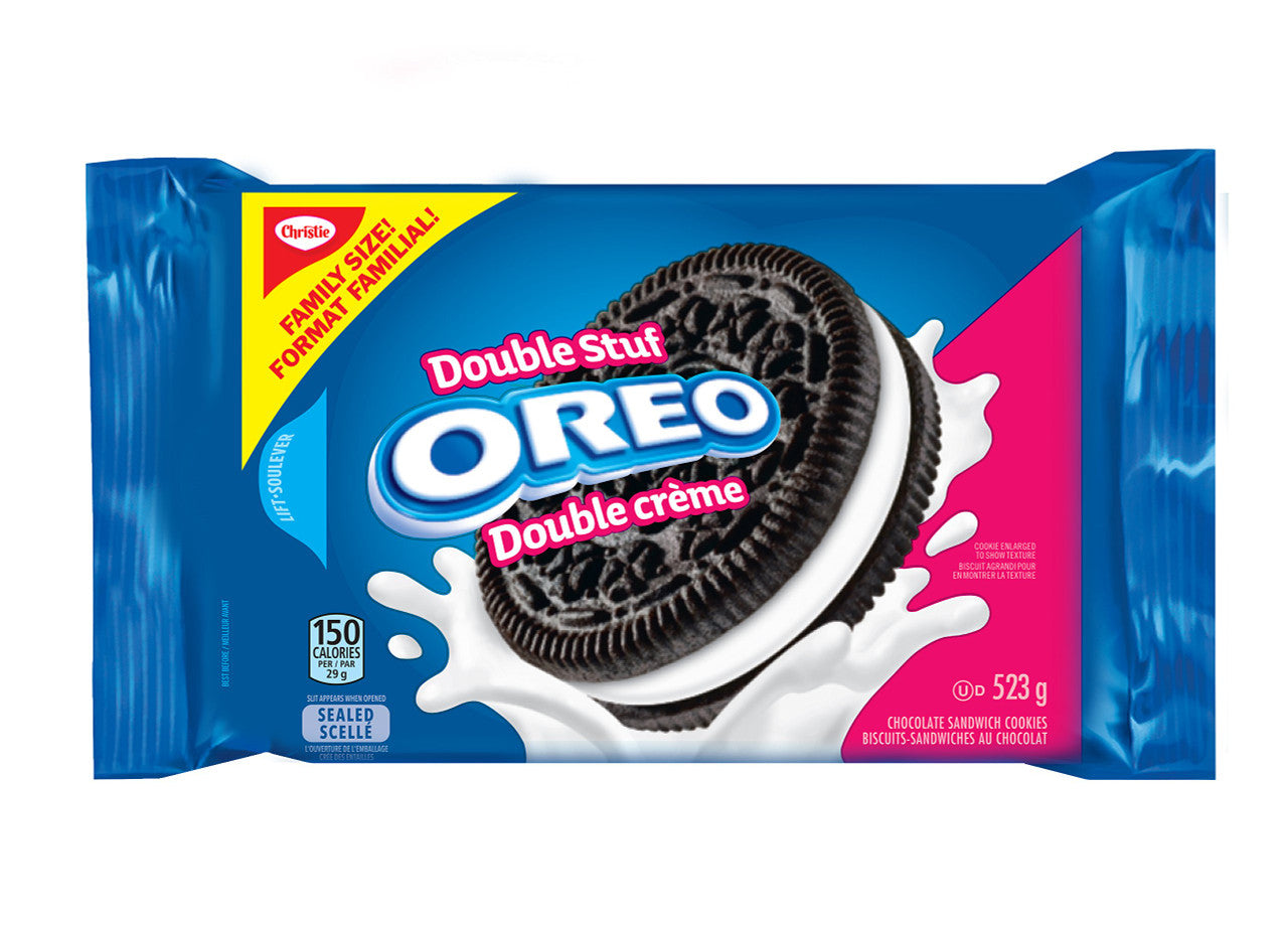 Christie Oreo Double Stuf, Family Size Cookies, 523g/18.4oz. (Imported from Canada)