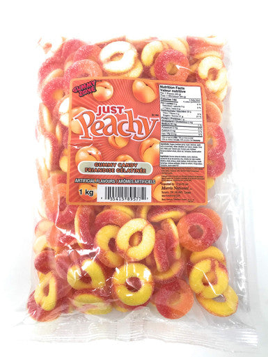 Gummy Zone Just Peachy Gummy Candy - 1kg/2.2lbs. Bag, {Imported from Canada}