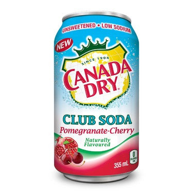 Canada Dry Club Soda, Pomegranate Cherry, 355ml, 12pk, {Imported from Canada}
