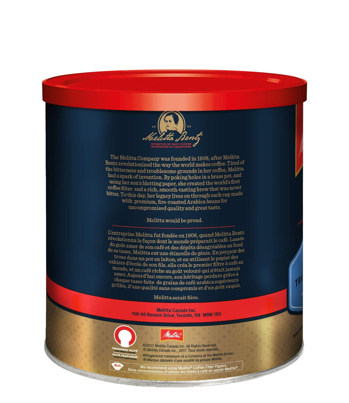 MELITTA Traditional Medium Roast Ground Coffee, 100% Arabica Coffee Beans, 930 g/32.8oz (Imported from Canada)