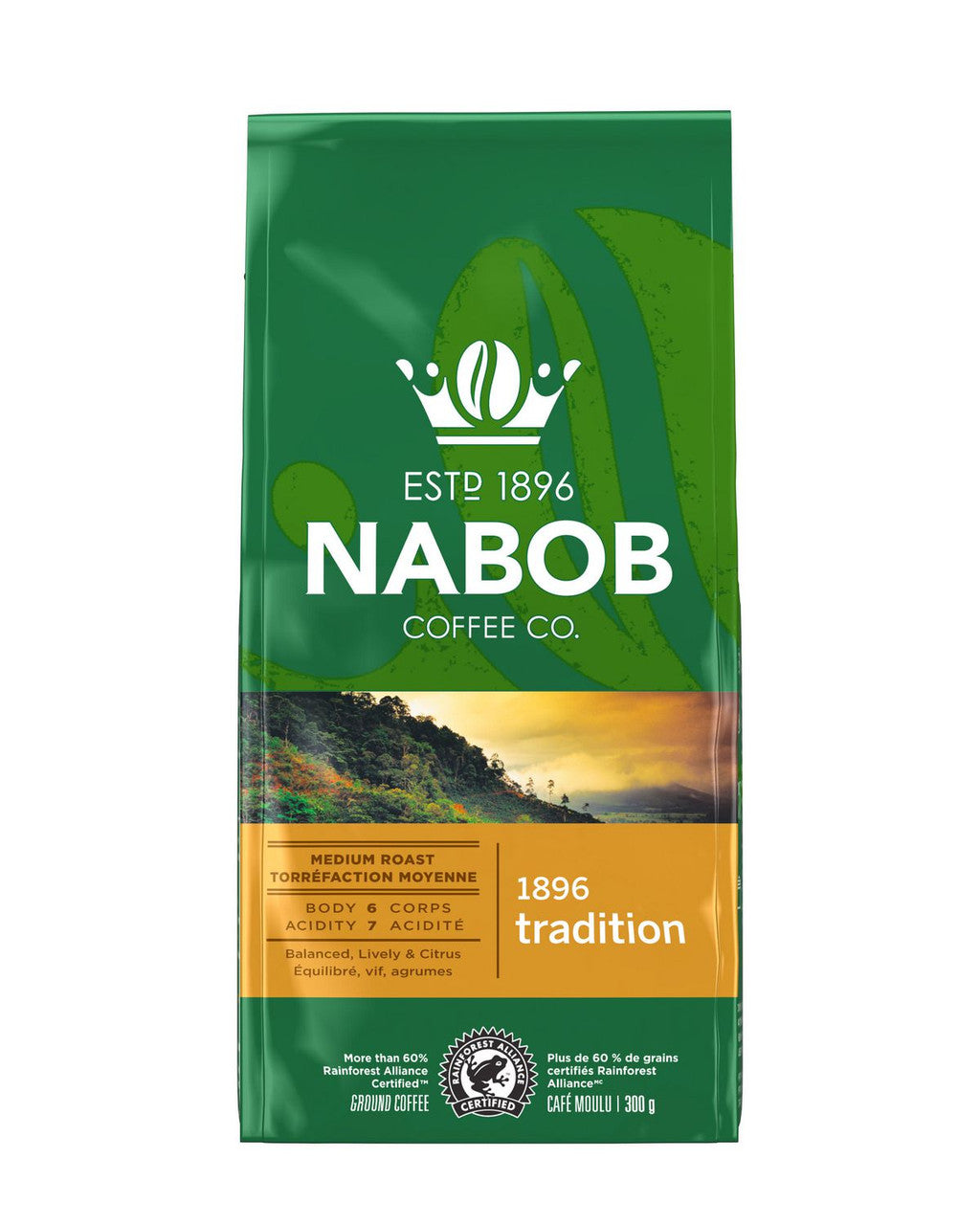 Nabob 1896 Tradition Medium Roast Ground Coffee 300g/10.6oz, (Imported from Canada)