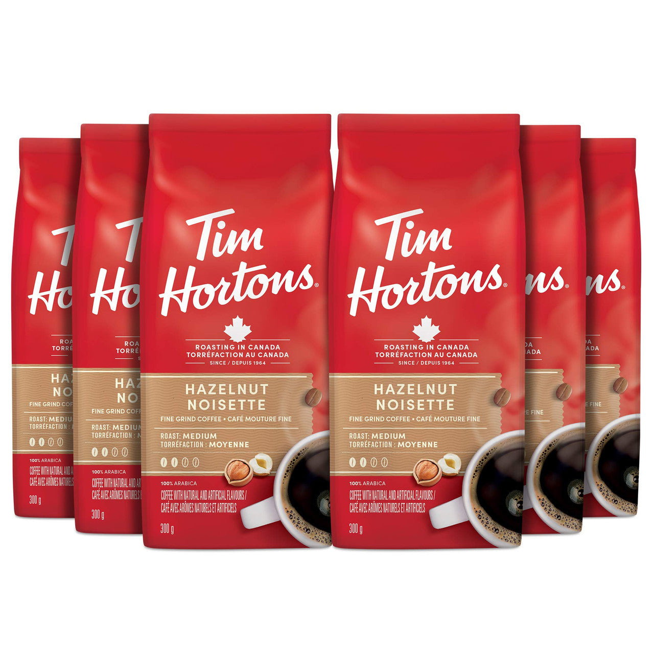 Tim Hortons Hazelnut Coffee - 300g/10.6 oz., (6pk) {Imported from Canada}
