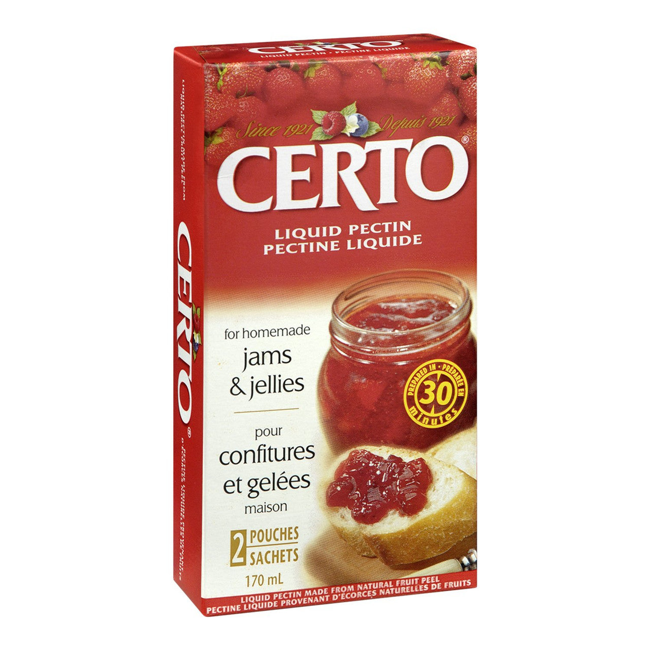 CERTO Pectin Liquid, 170ml/5.7oz., 24pk., {Imported from Canada}
