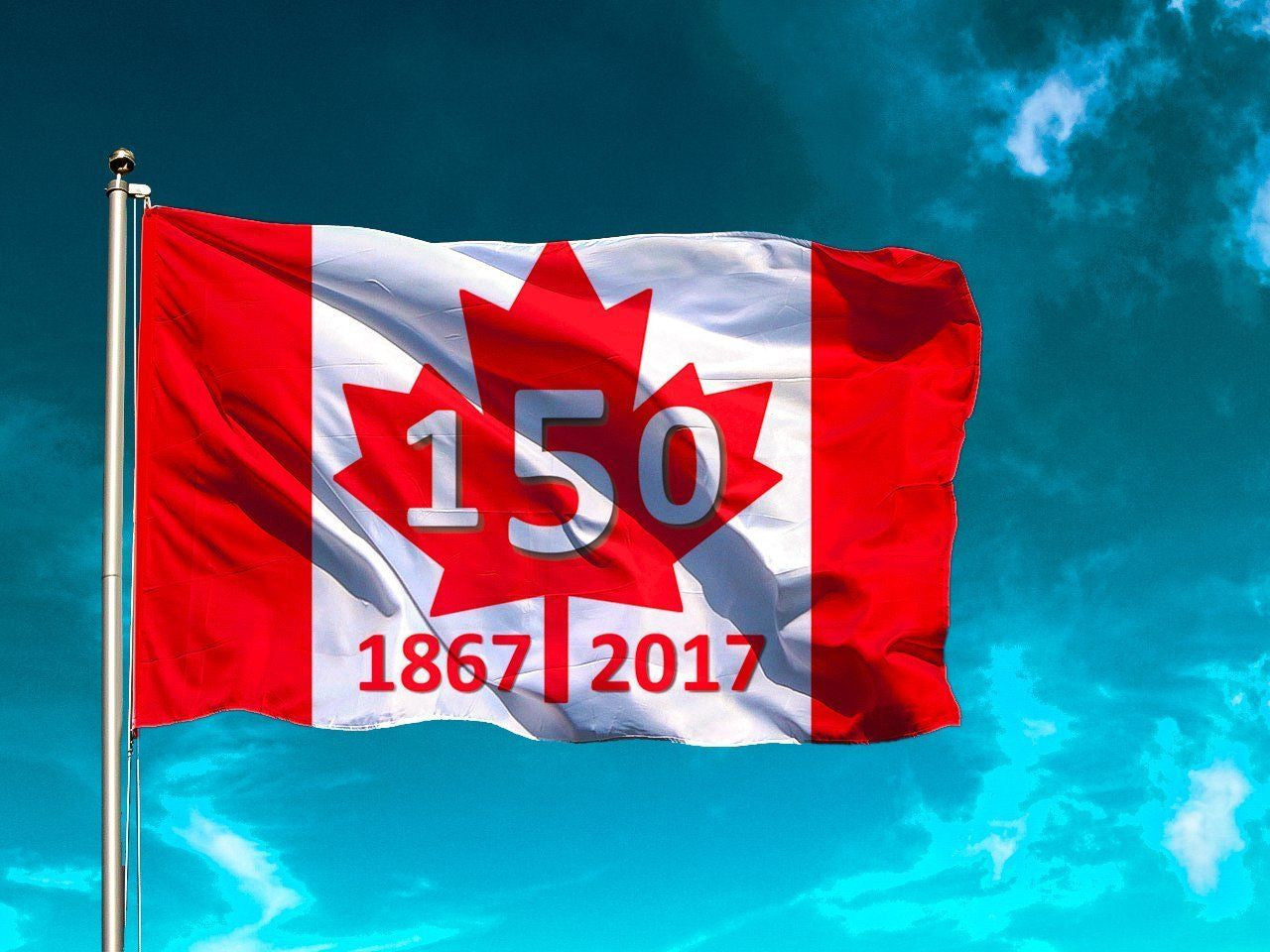 Canada 150 Flag -- 3x5ft Commemorative Canada Flag (2pk)