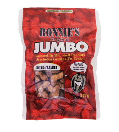 Ronnies Jumbo Roasted In The Shell Peanuts Salted 227g{Imported from Canada}