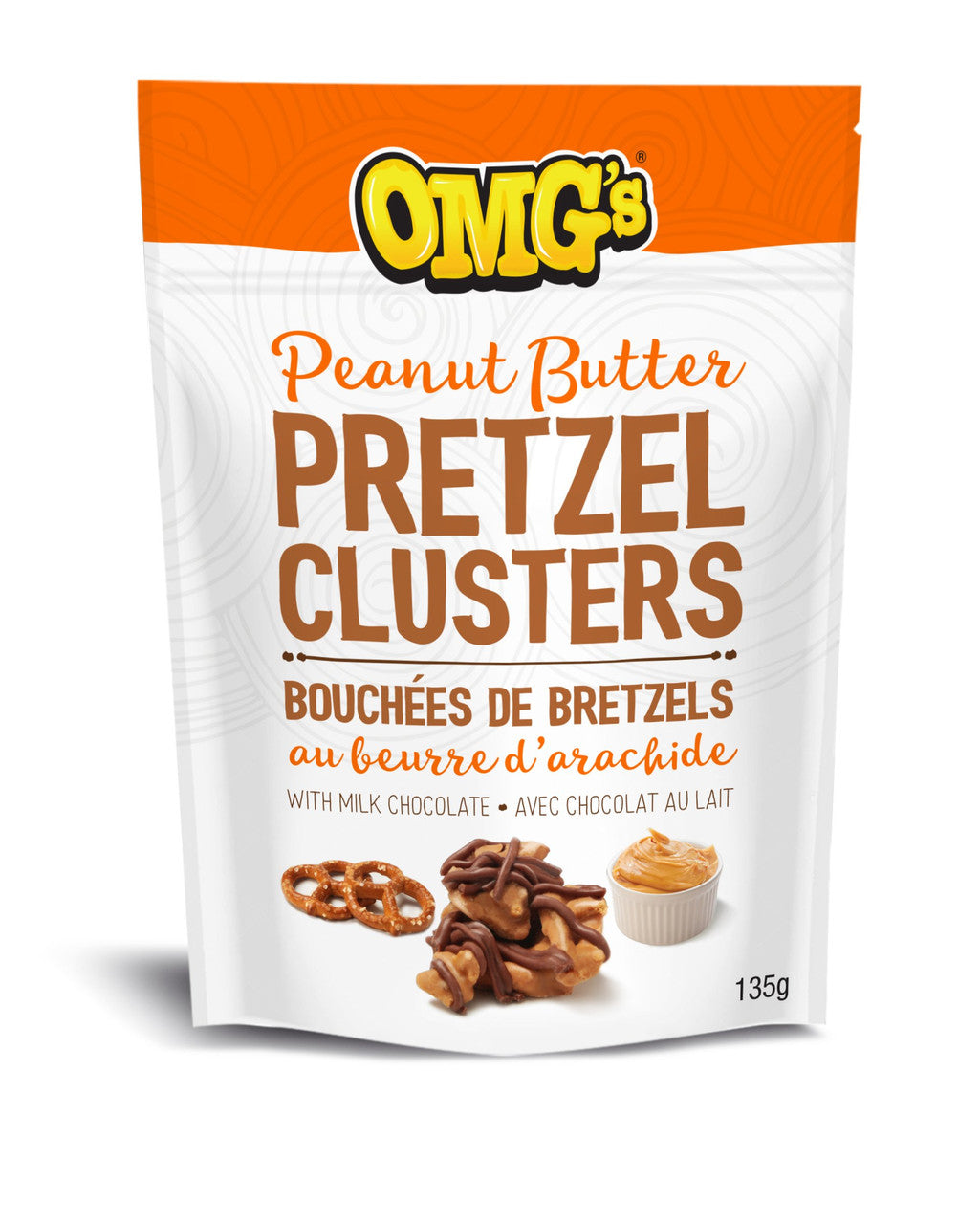 OMG's Peanut Butter Pretzel Clusters with Milk Chocolate 135g/4.8 oz, 12pk {Imported from Canada}