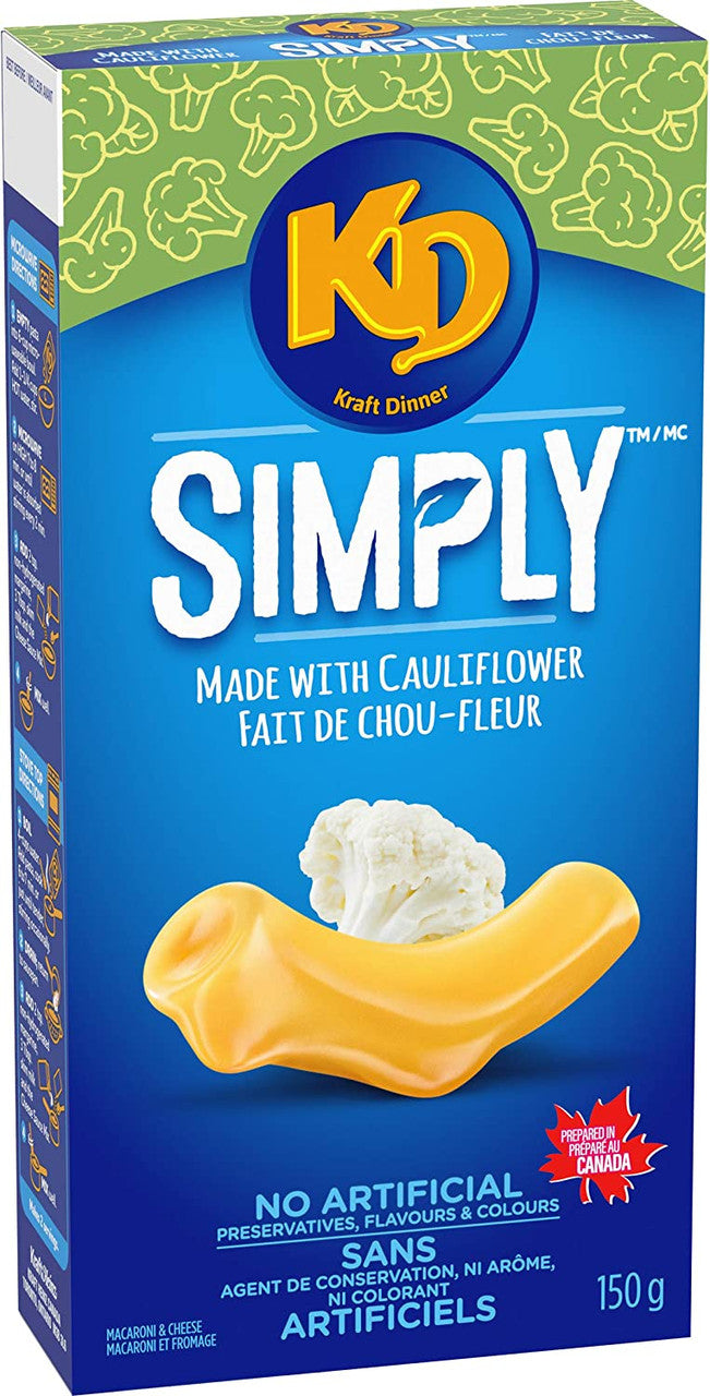Kraft Dinner Simply Macaroni & Cheese with Cauliflower, 150g/5.3 oz., {Imported from Canada}