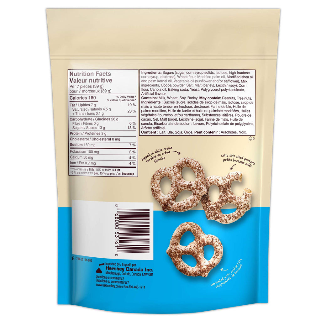 HERSHEY'S Cookies' N' Creme Coated Pretzels, 170g/6 oz., {Imported from Canada}