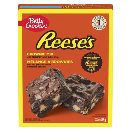 Betty Crocker Reese's Brownie Mix, 453g/16 oz., Box, front of box.