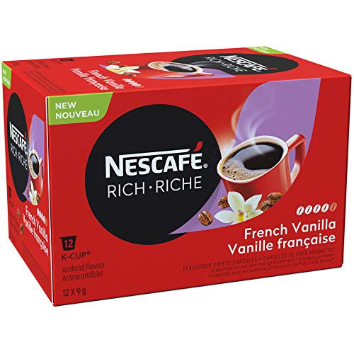 Nescafe Rich French Vanilla Coffee Capsules, 12 x 9g, (Imported from Canada)