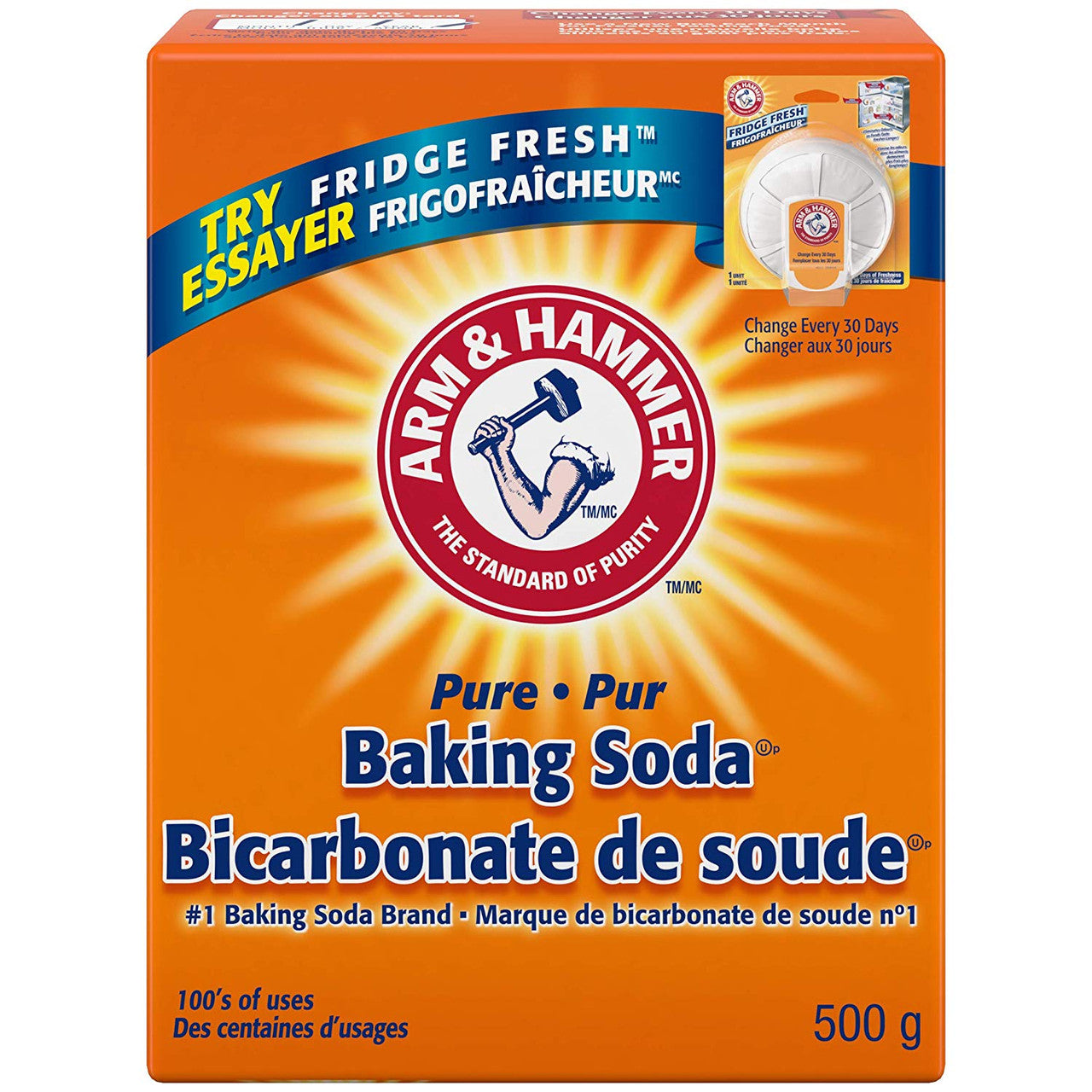 ARM & HAMMER Pure Baking Soda, 500g/17.64oz, (Imported from Canada)