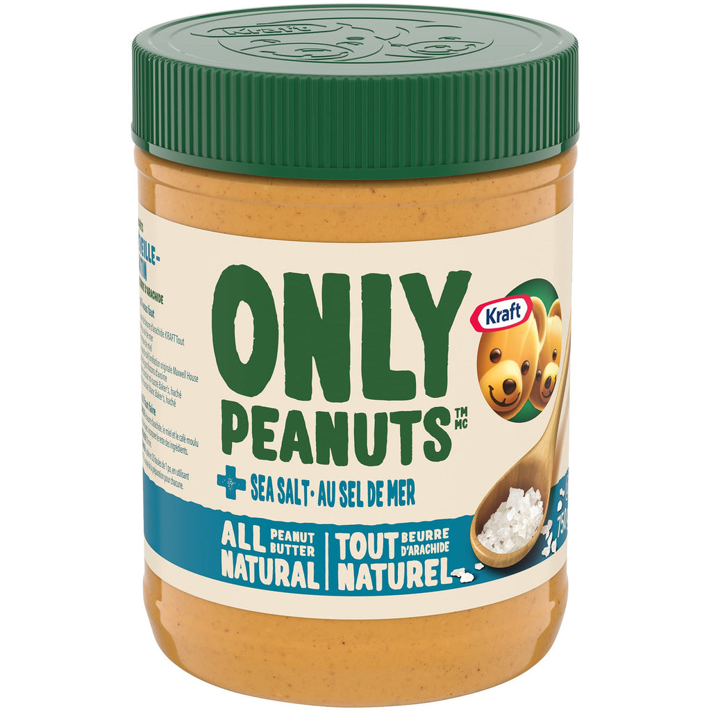 Kraft All Natural Peanut Butter with Sea Salt, 750g/26.5oz - Front