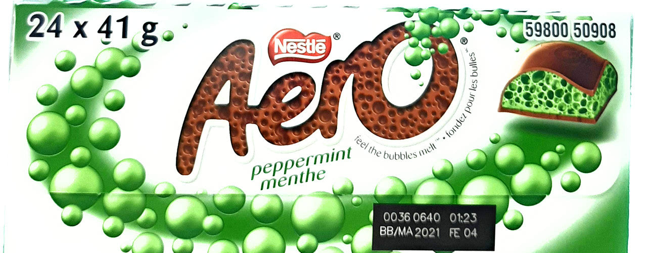 Nestle Aero Chocolate Bar Peppermint, 41g/1.4oz, 24-Pack {Imported from Canada}
