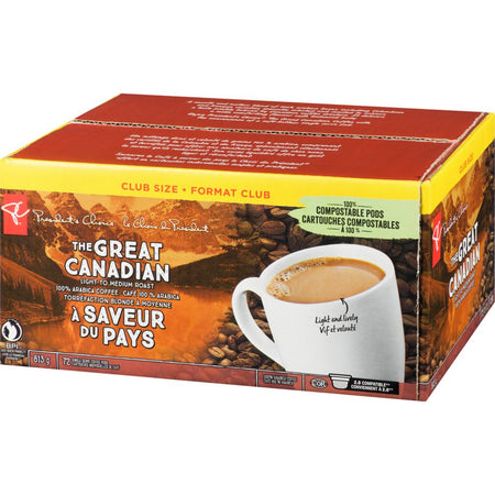 President's Choice, The Great Canadian, Club Size, Keurig, 72 pods, {Imported from Canada}