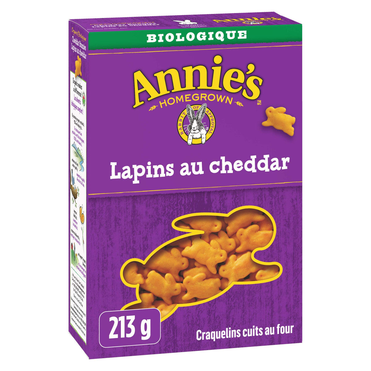 Annie's Homegrown Organic Cheddar Bunnies Baked Snack Crackers, 213g/7.5oz.,{Imported from Canada}