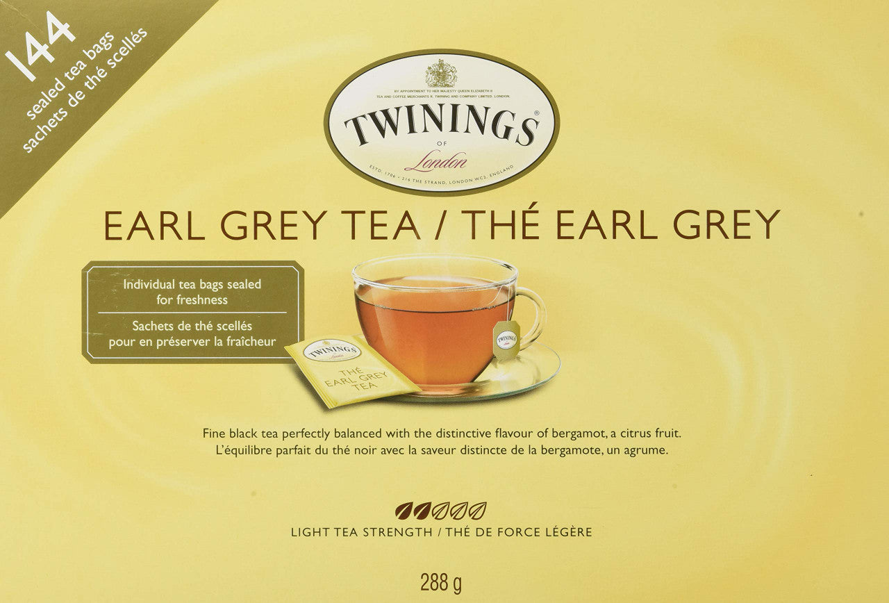Twinings Earl Grey Tea (144 sealed tea bags) (288g) {Imported from Canada}