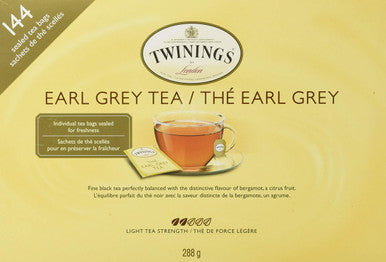Twinings Earl Grey Tea (144 sealed tea bags) (288g) {Imported from Canada}