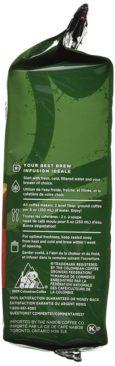 Nabob Ground Coffee, 100% Colombian Summit Medium Roast, 300g {Imported from Canada}