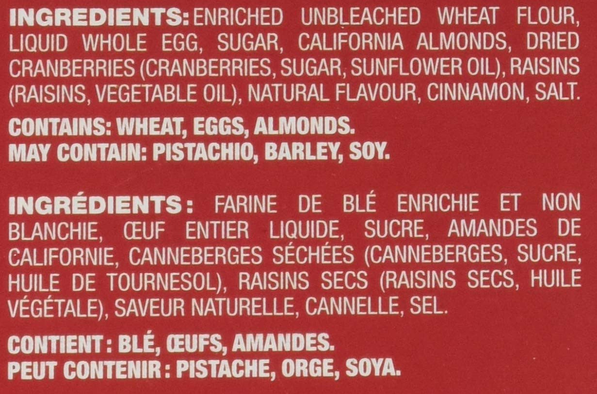 Thinaddictives Cranberry Almond Thin Cookies, 690g/24.3 oz., {Imported from Canada}