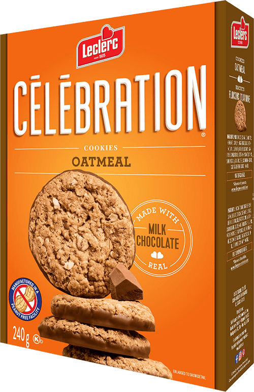 Leclerc Celebration Peanut Free Oatmeal Cookies 240g/8.5 oz., {Imported from Canada}