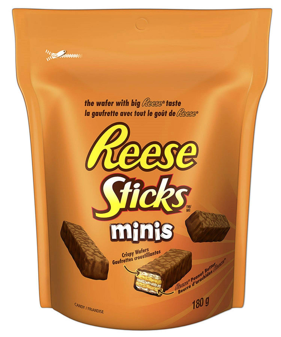 REESE STICKS Chocolate Peanut Butter Candy, Minis, 180g/6.3oz., {Imported from Canada}