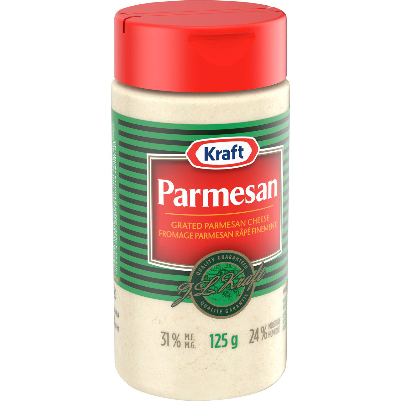 Kraft Grated Parmesan Cheese, 125g/4.4 oz Shaker (Pack of 24) {Imported from Canada}