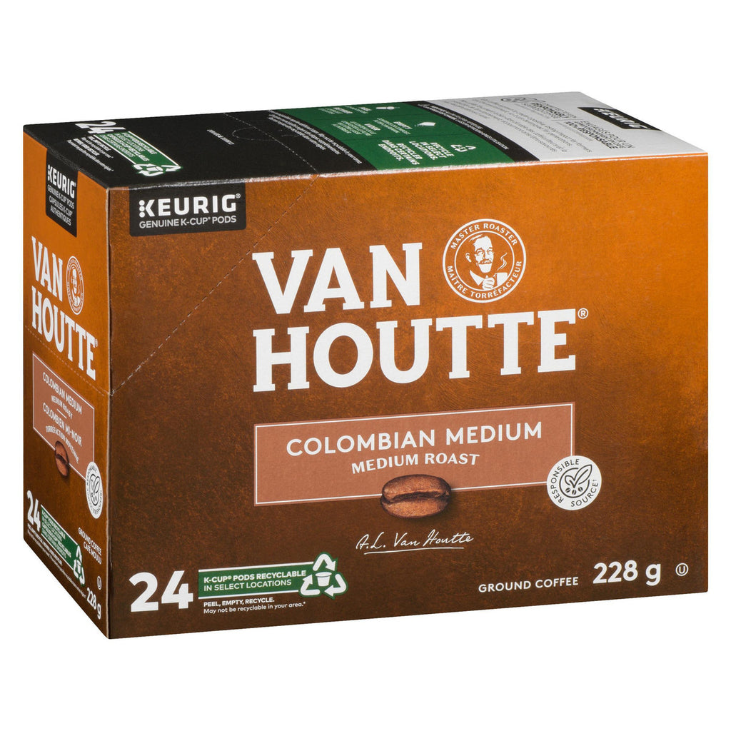 Van Houtte Colombian Medium Roast Coffee, 24 K-cups {Imported from Canada}