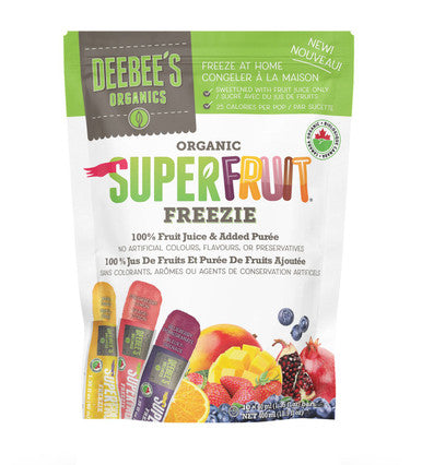 DEEBEES Organic Superfruit Freezies, 10 x 40ml/1.4 fl. oz., {Imported from Canada}