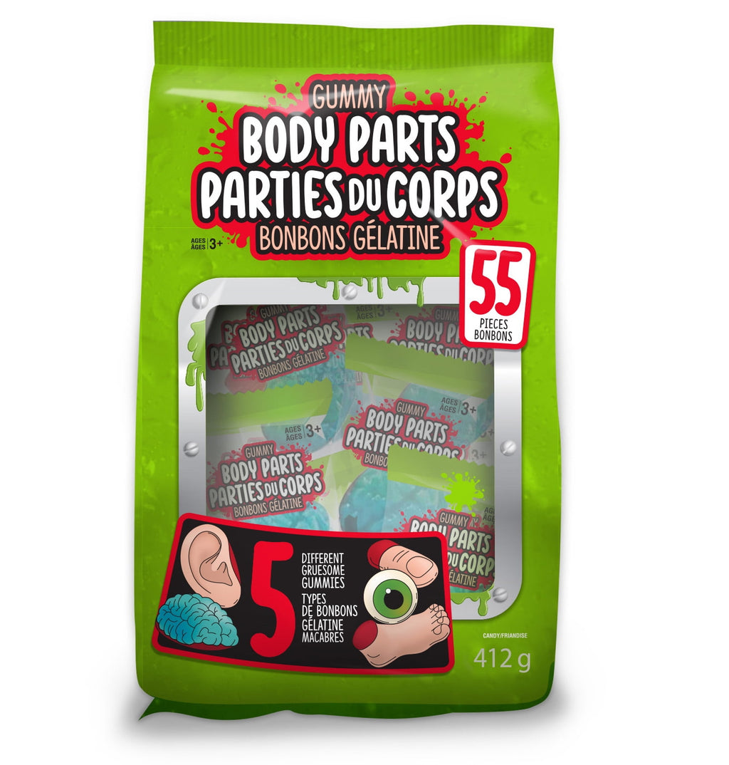 Gummy Body Parts Halloween Candy, 55ct, 412g/14 oz., Bag {Imported from Canada}