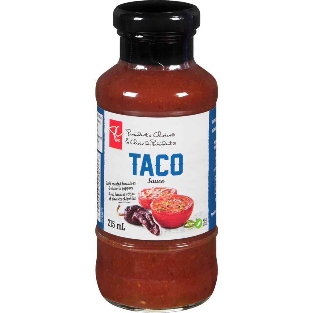 President's Choice Mild, Taco Sauce 215 mL/7.3 fl., oz. {Imported from Canada}