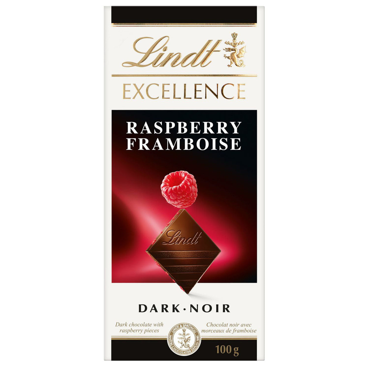 Lindt Excellence Raspberry Dark Chocolate Bar, 80g/2.8 oz. {Imported from Canada}