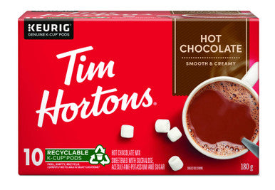 Tim Hortons Hot Chocolate, Single Serve Keurig Certified K-Cup Pods for Keurig Brewers, 10 Count