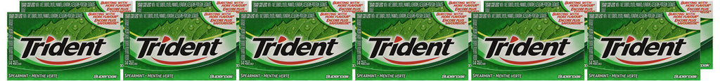 Trident Spearmint Sugar Free Gum, 12ct x 14pcs, (Imported from Canada)