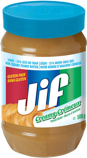 Jif Light Creamy Peanut Butter 500g/17.6oz, (Imported from Canada)