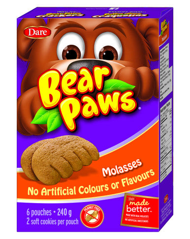 Dare Bear Paws Soft Molasses Cookies, 270g/9.5oz., {Imported from Canada}