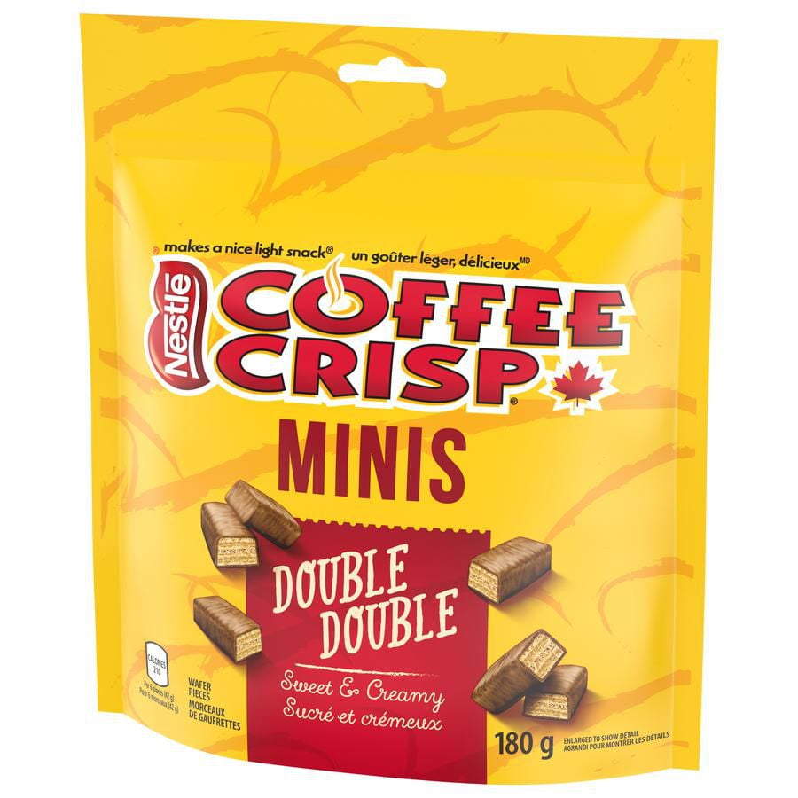 COFFEE CRISP Minis Double Double, Sweet & Creamy Milk Chocolate Bars – 180g/6.3 oz. - Front